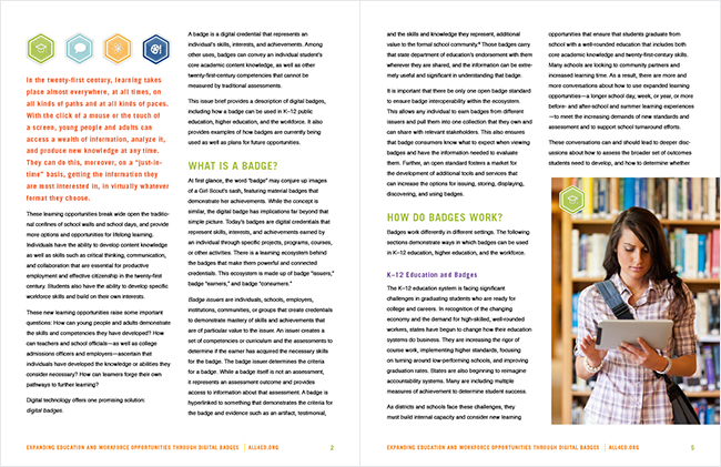 Comella Design Group | Alliance for Excellent Education Digital Badges Paper