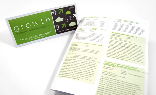 Comella Design Group | The Lab School of Washington Professional Development Workshops Brochure