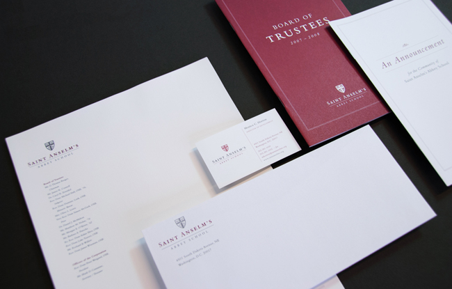 Comella Design Group | Saint Anselm's Abbey School Stationary